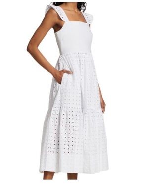 Tanya Taylor NWT Alilah White Eyelet Midi Dress